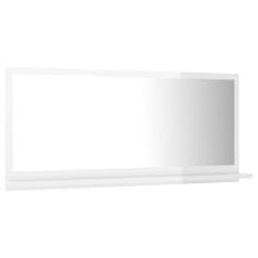 Greatstore Koupelnové zrcadlo bílé vysoký lesk 80x10,5x37 cm dřevotříska
