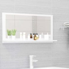 Greatstore Koupelnové zrcadlo bílé vysoký lesk 80x10,5x37 cm dřevotříska