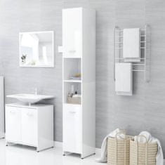 Vidaxl Koupelnová skříňka bílá vysoký lesk 30x30x183,5 cm dřevotříska