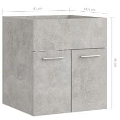 Greatstore Skříňka pod umyvadlo betonově šedá 41x38,5x46 cm dřevotříska