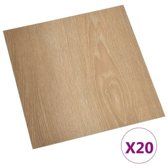 Vidaxl Samolepicí podlahové desky 20 ks PVC 1,86 m2 hnědé