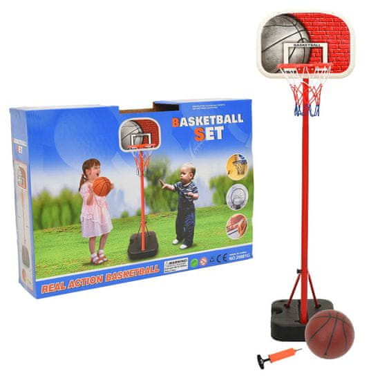 Vidaxl Přenosná basketbalová hrací sada nastavitelná 138,5–166 cm