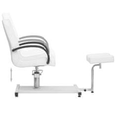 Vidaxl Masážní židle s podnožkou bílá 127 x 60 x 98 cm umělá kůže