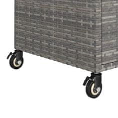 Greatstore Barový vozík se zásuvkou šedý 100 x 45 x 97 cm polyratan