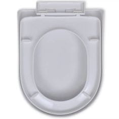 Greatstore Toaletní sedátko s pomalým sklápěním bílé čtvercové