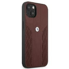 Bmw BMHCP13MRSPPR hard silikonové pouzdro iPhone 13 6.1" red Leather Curve Perforate