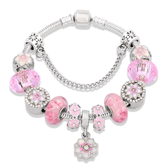 SILVER STAR Luxusní náhrdelník A´la PANDORA - Růžový model P10965-3 Pink-1. - 18