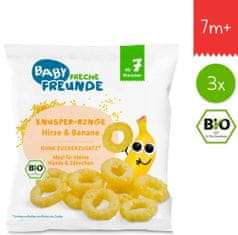 Freche Freunde BIO Křupavé kroužky - Proso a banán 3x20g