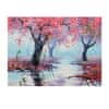 INFRADŮM Sálavý topný panel s potiskem "Růžové stromy" 80x60cm, 500w