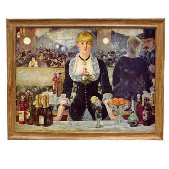 INFRADŮM Sálavý topný panel s potiskem v rámu "Manet "Bar at the Folies Bergère" (1882)", 500w