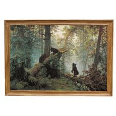INFRADŮM Sálavý topný panel s potiskem v rámu "Šiškin: Ráno v borovém lese, 1889", 500w