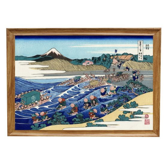 INFRADŮM Sálavý topný panel s potiskem v rámu "Japonská malba Pohled na Fuji z Kanai", 500w