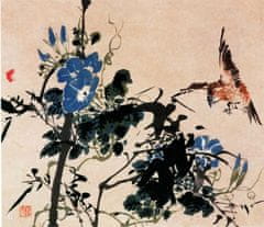 INFRADŮM Sálavý topný panel s potiskem "Japonská malba Květina a pták" 80x60cm, 500w