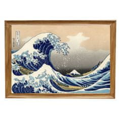 Sálavý topný panel s potiskem v rámu "Japonská malba - Velká vlna", 500w