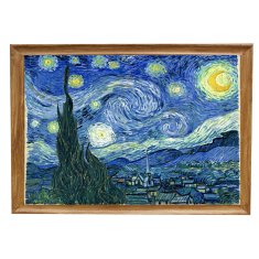 INFRADŮM Sálavý topný panel s potiskem v rámu "Vincent van Gogh Hvězdná noc", 500w