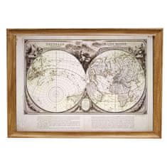 INFRADŮM Sálavý topný panel s potiskem v rámu "Mapa světa 1753", 500w