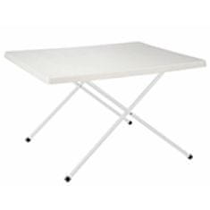 Vidaxl HI Skládací kempingový stůl bílý nastavitelný 80 x 60 x 51/61 cm