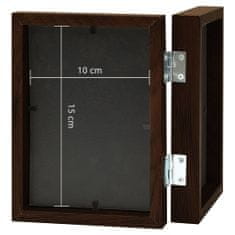 Vidaxl Dvoudílný rámeček na fotografie, tmavě hnědý, 2 x (10x15 cm)