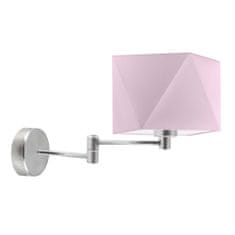 LYSNE.PL Nástěnná lampa HANOI kartáčovaná ocel rámeček, fialová
