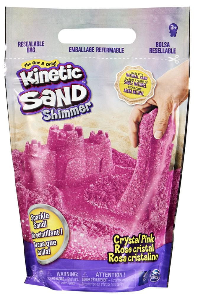 Kinetic Sand Balení třpytivého růžového písku 0,9 kg