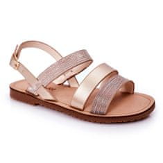 Dětské třpytivé sandály Pink Gold velikost 35