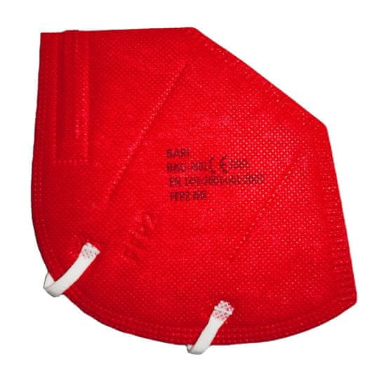 Bari Medical červený respirátor FFP2 (vyrobeno v EU) 10 ks