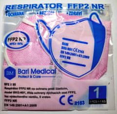 světle růžový respirátor FFP2 (vyrobeno v EU) 20 ks