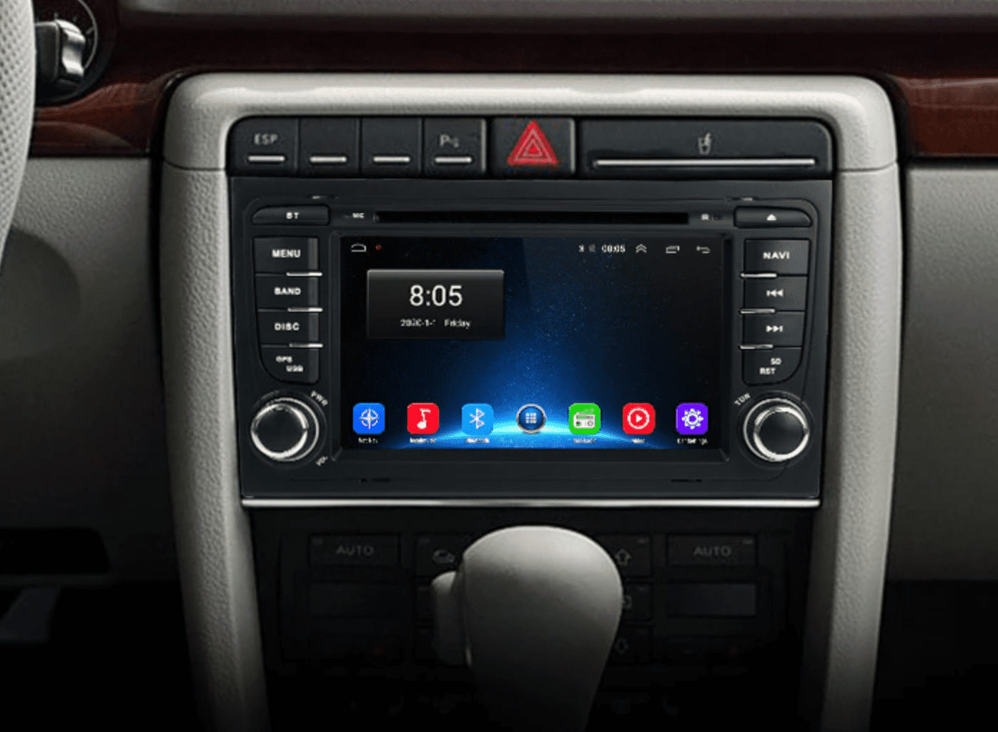 Junsun Autorádio do AUDI A4 Rádio pro Audi A4 B7 B6 S4 RS4 SEAT Exeo GPS  navigace, mapy, Bluetooth, Handsfree, 2x USB, Mikrofon (vestavěný), MIRROR  LINK