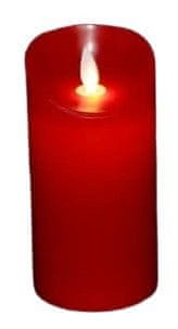 LED svíčka vosk 7,5 x 17,5 cm pláp., červená