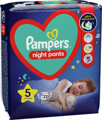 Pampers Night Pants Kalhotky plenkové jednorázové 5 (12-17 kg) 22 ks