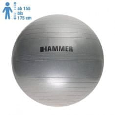 Hammer Gymnastický míč HAMMER Gymastic ball Anti-burst, 65cm šedý