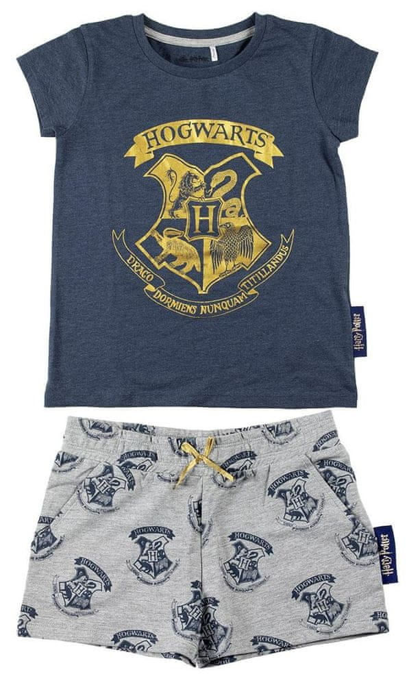 Disney dívčí set trička a kraťasů Harry Potter 2200007021 modrá 128