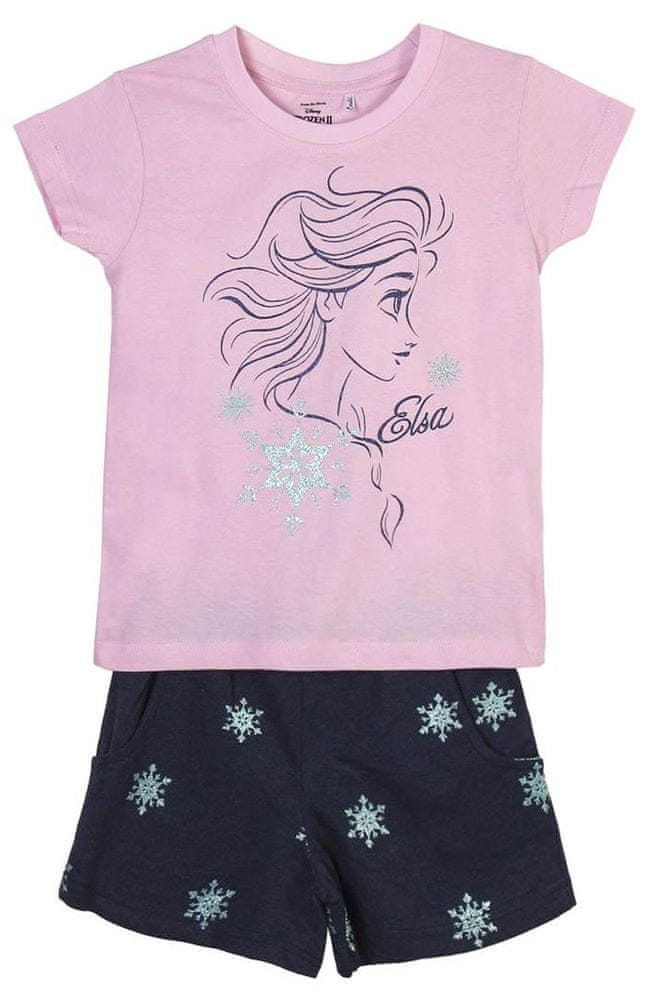 Disney dívčí set trička a kraťasů Frozen ll 2200008881 růžová 98