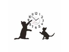 Clocker Nalepovací hodiny Clocker - Kittens, bílý ciferník