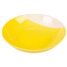 Duvo+ Keramický talíř žluto-bílý 350ml/16x16x3, 5cm