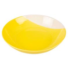 Duvo+ Keramický talíř žluto-bílý 500ml /18,5x18,5x4,5cm