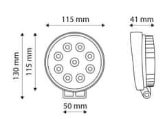 TT Technology Pracovní LED světlo kulaté, 9 LED diod (typ TT.13216)