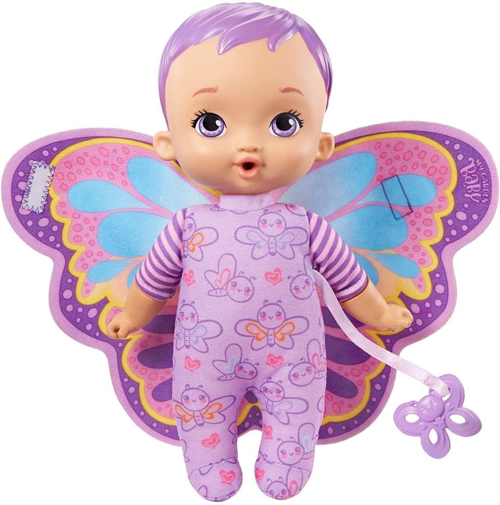 Mattel My Garden Baby Moje první miminko - fialový motýlek HBH37