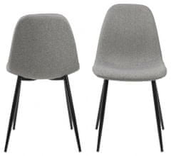 Design Scandinavia Jídelní židle Wilma (SET 4ks), tkanina, světle šedá/černá