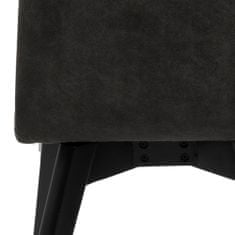 Design Scandinavia Jídelní židle Arosa (SET 2ks), samet, antracitová