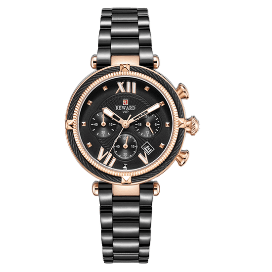 REWARD Luxusní dámské hodinky černá: Bezkonkurenční elegence s bonusovým dárkem za kvalitní design
