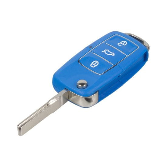 Stualarm Náhr. obal klíče pro Škoda, VW, Seat, 3-tlačítkový, modrý (48VW105blu)