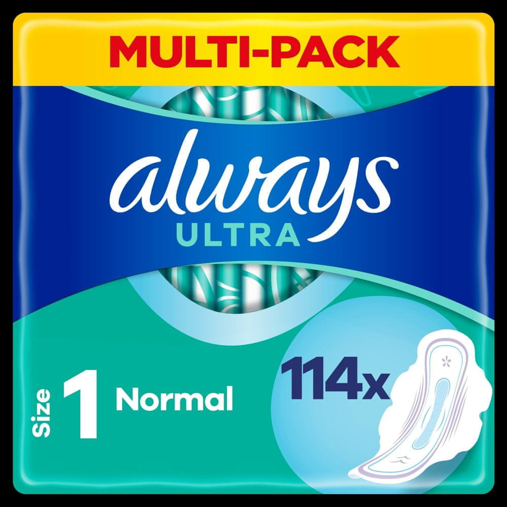 Always Ultra Hygienické Vložky Normal (V1) S Křidélky 114 ks