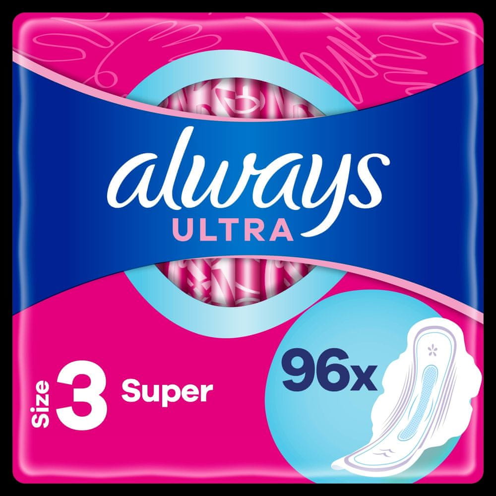 Always Ultra Hygienické Vložky Super (V2) S Křidélky 96 ks