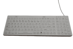 SK312-BL Voděodolná antibakteriální klávesnice s podsvícením, bílá
