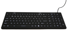 RadBee Technology SK312-BL Voděodolná antibakteriální klávesnice s podsvícením, černá mat