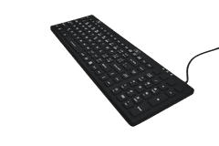 RadBee Technology SK312 Voděodolná antibakteriální klávesnice, černá mat