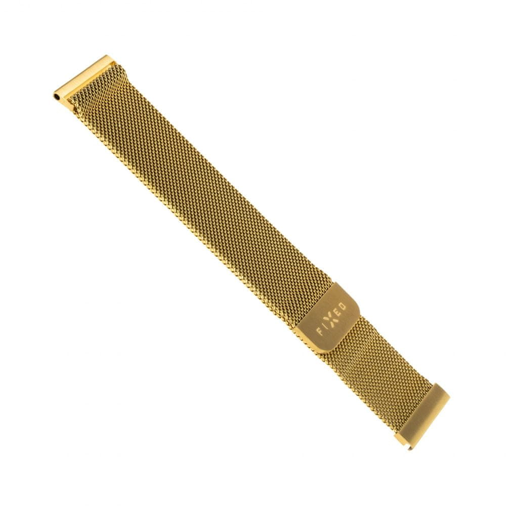 FIXED Síťovaný nerezový řemínek Mesh Strap s šířkou 22 mm pro smartwatch FIXMEST-22MM-GD, zlatý