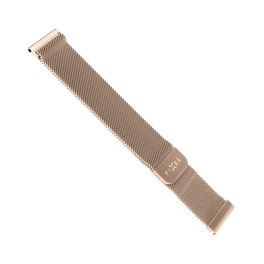 Levně FIXED Síťovaný nerezový řemínek Mesh Strap s šířkou 22 mm pro smartwatch FIXMEST-22MM-RG, růžové zlatý