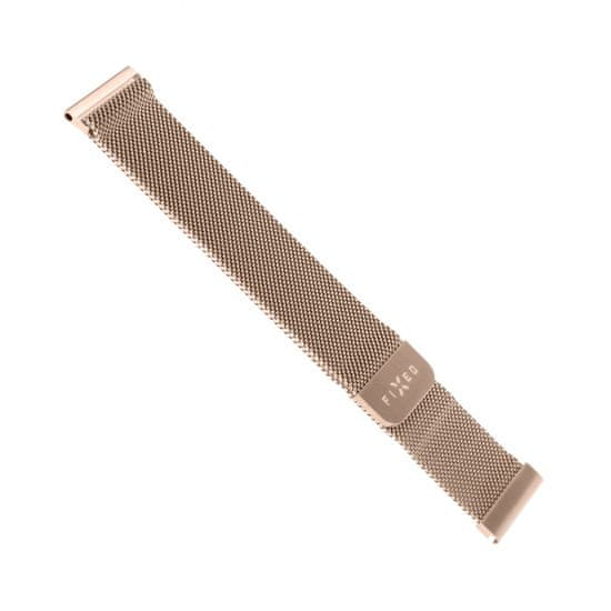FIXED Síťovaný nerezový řemínek Mesh Strap s šířkou 22 mm pro smartwatch FIXMEST-22MM-RG, růžové zlatý - zánovní